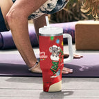 Kangaroo Koala Cockatoo Christmas Australia Tumbler With Handle Aussie Xmas Sock Coquette Bow
