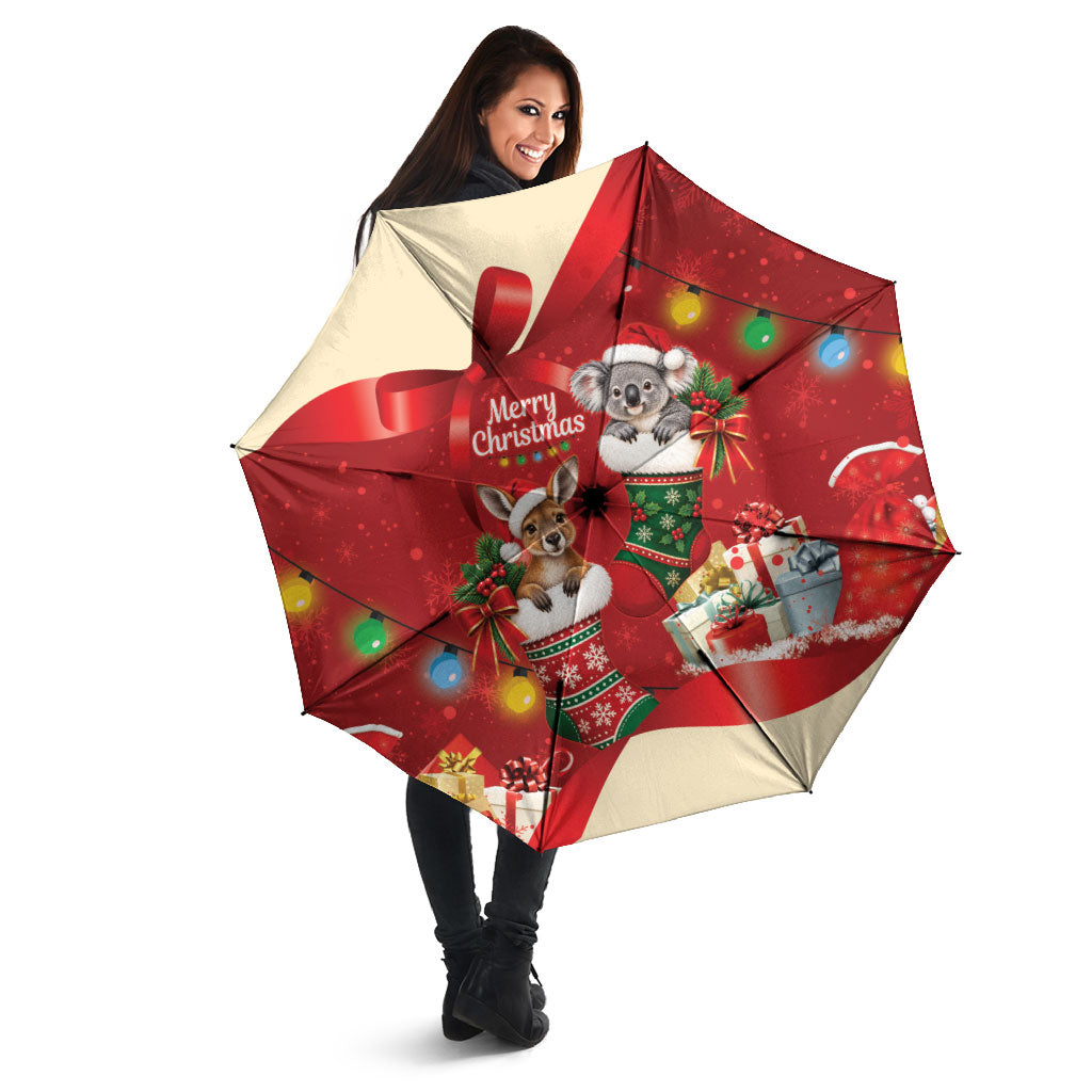 Kangaroo Koala Cockatoo Christmas Australia Umbrella Aussie Xmas Sock Coquette Bow