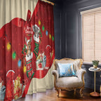 Kangaroo Koala Cockatoo Christmas Australia Window Curtain Aussie Xmas Sock Coquette Bow