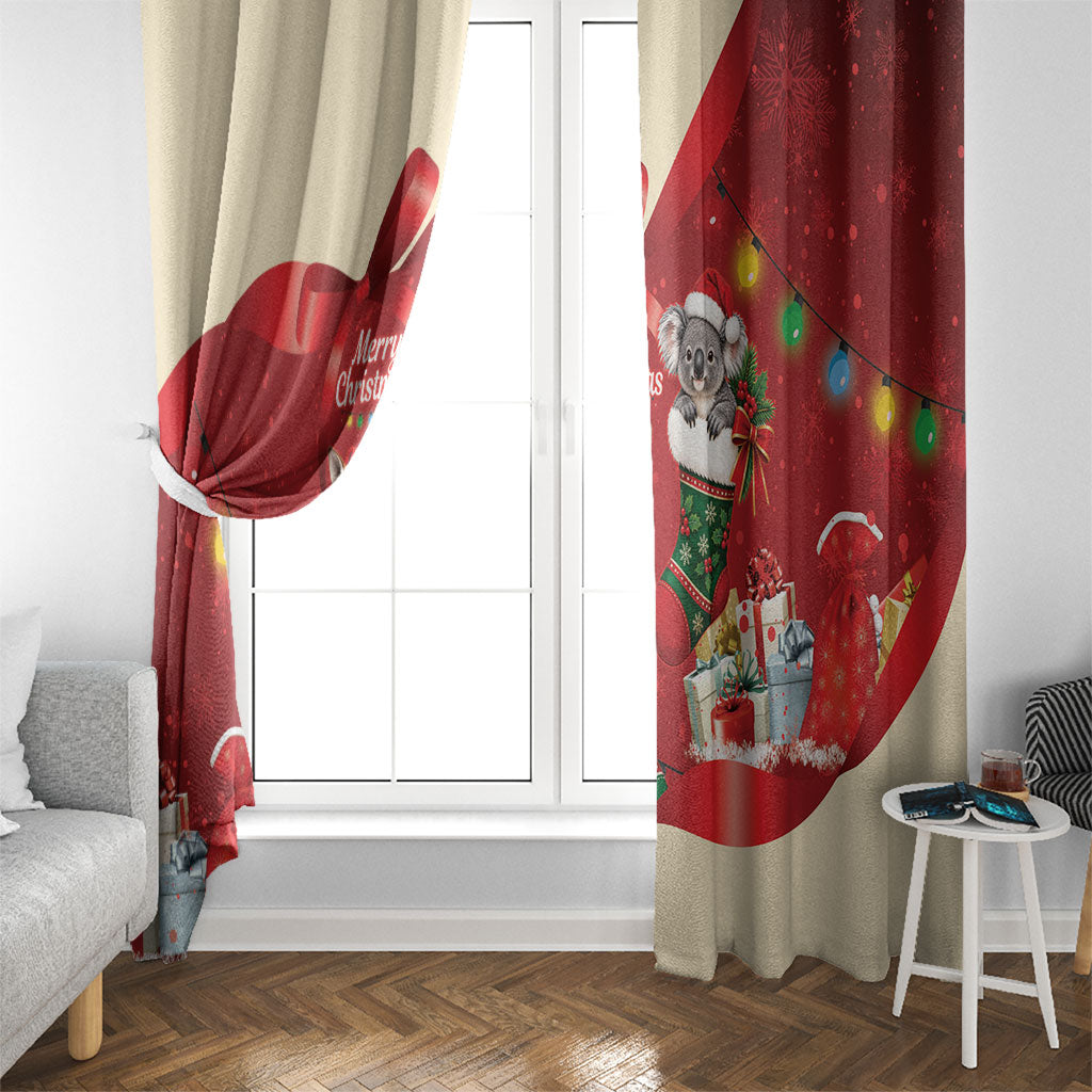 Kangaroo Koala Cockatoo Christmas Australia Window Curtain Aussie Xmas Sock Coquette Bow