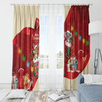 Kangaroo Koala Cockatoo Christmas Australia Window Curtain Aussie Xmas Sock Coquette Bow
