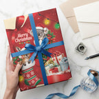 Kangaroo Koala Cockatoo Christmas Australia Wrapping Paper Aussie Xmas Sock Coquette Bow