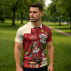 Kangaroo Koala Cockatoo Christmas Australia Zipper Polo Shirt Aussie Xmas Sock Coquette Bow