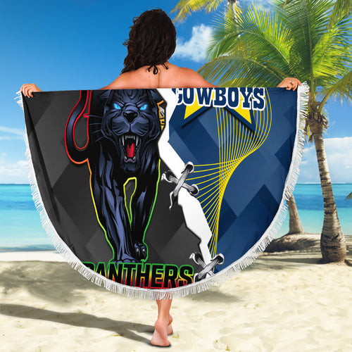 personalised-panthers-and-cowboys-rugby-beach-blanket-sporty-version