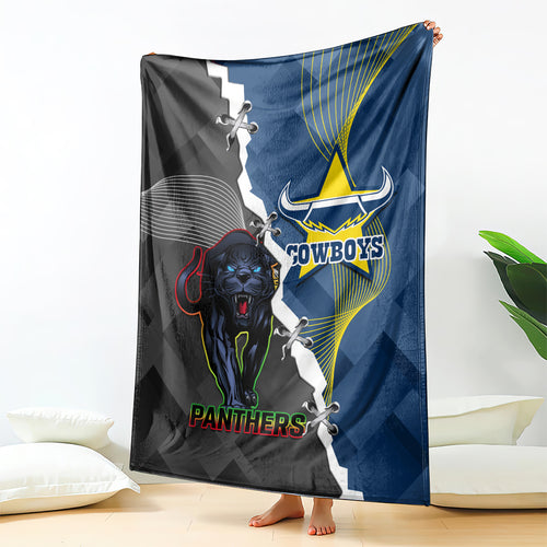 personalised-panthers-and-cowboys-rugby-blanket-sporty-version
