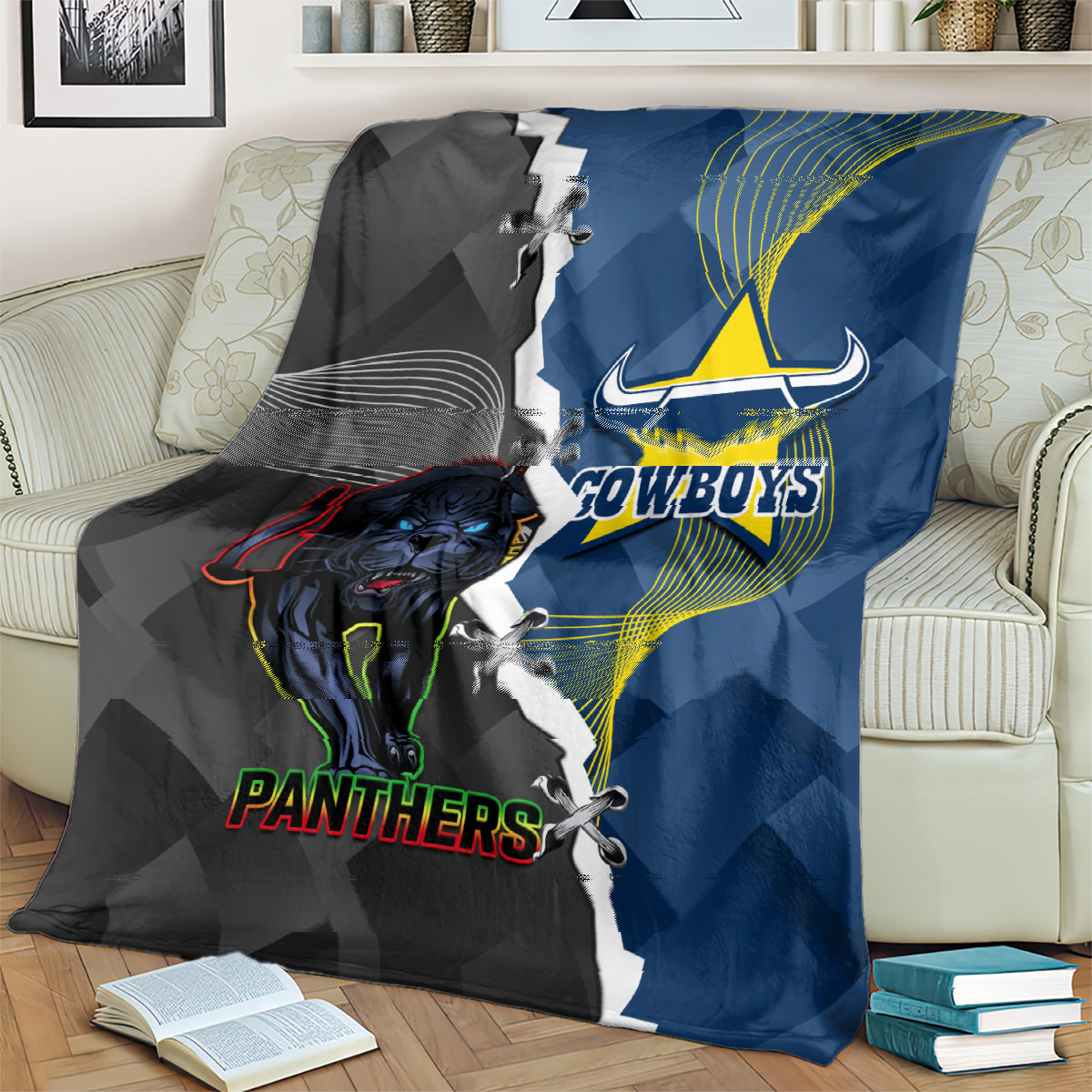 personalised-panthers-and-cowboys-rugby-blanket-sporty-version