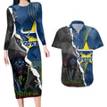 personalised-panthers-and-cowboys-rugby-couples-matching-long-sleeve-bodycon-dress-and-hawaiian-shirt-sporty-version
