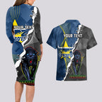 personalised-panthers-and-cowboys-rugby-couples-matching-long-sleeve-bodycon-dress-and-hawaiian-shirt-sporty-version