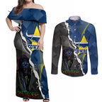 personalised-panthers-and-cowboys-rugby-couples-matching-off-shoulder-maxi-dress-and-long-sleeve-button-shirts-sporty-version