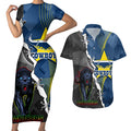 personalised-panthers-and-cowboys-rugby-couples-matching-short-sleeve-bodycon-dress-and-hawaiian-shirt-sporty-version