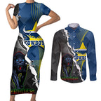personalised-panthers-and-cowboys-rugby-couples-matching-short-sleeve-bodycon-dress-and-long-sleeve-button-shirts-sporty-version
