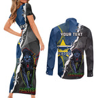 personalised-panthers-and-cowboys-rugby-couples-matching-short-sleeve-bodycon-dress-and-long-sleeve-button-shirts-sporty-version