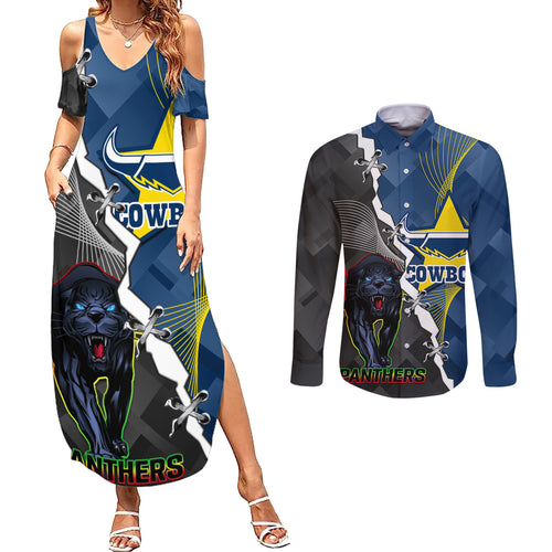 personalised-panthers-and-cowboys-rugby-couples-matching-summer-maxi-dress-and-long-sleeve-button-shirts-sporty-version