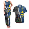 personalised-panthers-and-cowboys-rugby-couples-matching-tank-maxi-dress-and-hawaiian-shirt-sporty-version