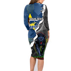 personalised-panthers-and-cowboys-rugby-family-matching-long-sleeve-bodycon-dress-and-hawaiian-shirt-sporty-version