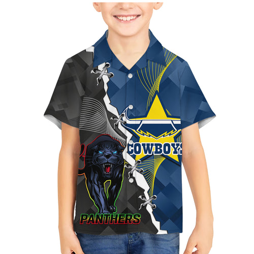 personalised-panthers-and-cowboys-rugby-family-matching-mermaid-dress-and-hawaiian-shirt-sporty-version