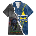 personalised-panthers-and-cowboys-rugby-family-matching-off-shoulder-maxi-dress-and-hawaiian-shirt-sporty-version