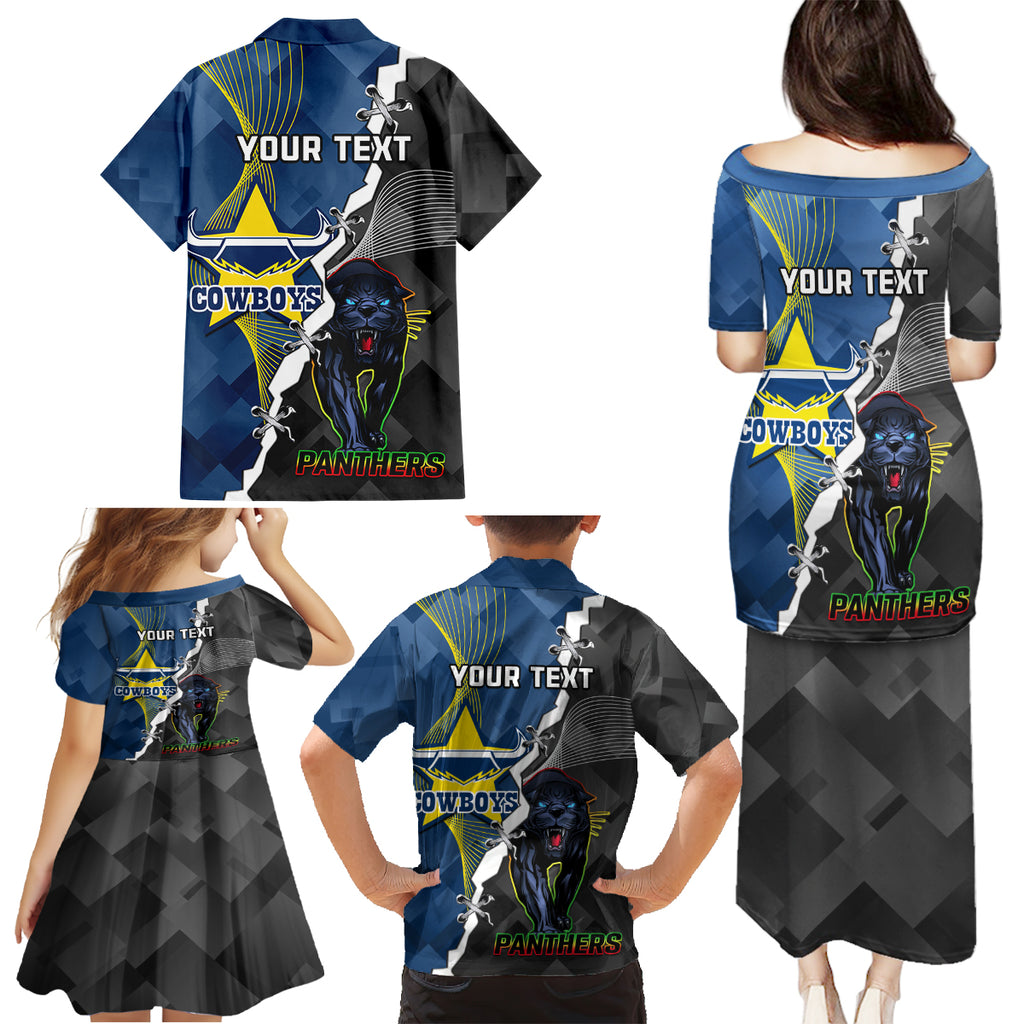 personalised-panthers-and-cowboys-rugby-family-matching-puletasi-dress-and-hawaiian-shirt-sporty-version