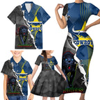 personalised-panthers-and-cowboys-rugby-family-matching-short-sleeve-bodycon-dress-and-hawaiian-shirt-sporty-version