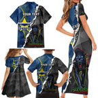 personalised-panthers-and-cowboys-rugby-family-matching-short-sleeve-bodycon-dress-and-hawaiian-shirt-sporty-version