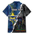 personalised-panthers-and-cowboys-rugby-family-matching-short-sleeve-bodycon-dress-and-hawaiian-shirt-sporty-version