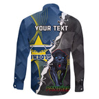 personalised-panthers-and-cowboys-rugby-family-matching-short-sleeve-bodycon-dress-and-hawaiian-shirt-sporty-version