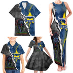 personalised-panthers-and-cowboys-rugby-family-matching-tank-maxi-dress-and-hawaiian-shirt-sporty-version