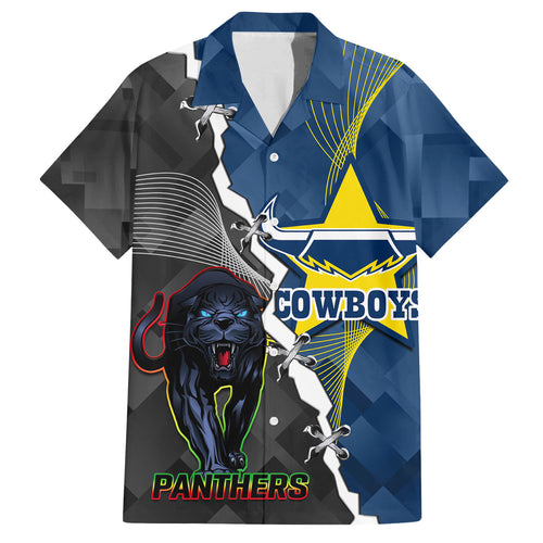 personalised-panthers-and-cowboys-rugby-family-matching-tank-maxi-dress-and-hawaiian-shirt-sporty-version