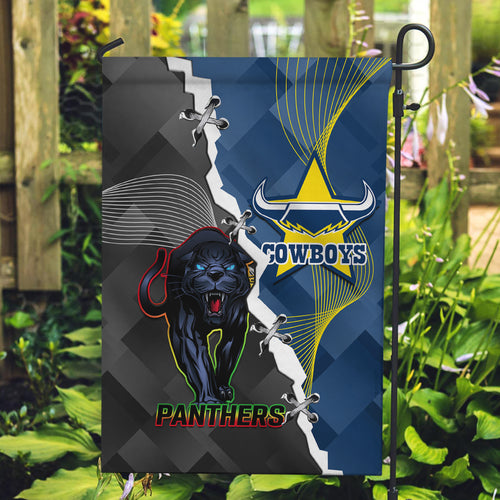 personalised-panthers-and-cowboys-rugby-garden-flag-sporty-version