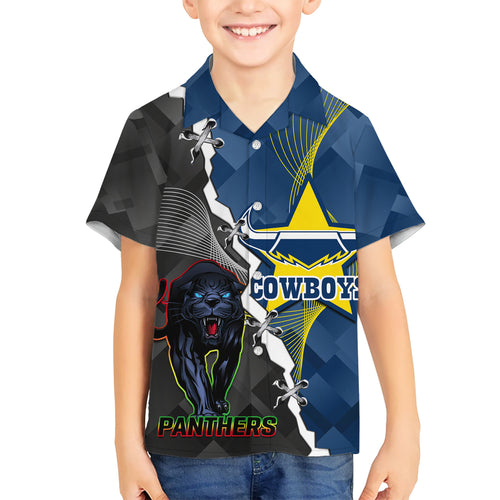 personalised-panthers-and-cowboys-rugby-kid-hawaiian-shirt-sporty-version
