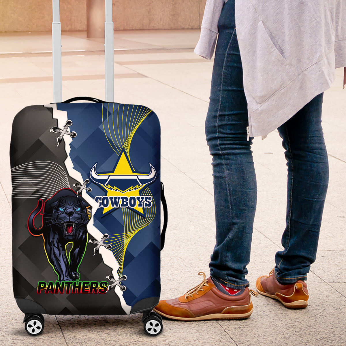 personalised-panthers-and-cowboys-rugby-luggage-cover-sporty-version