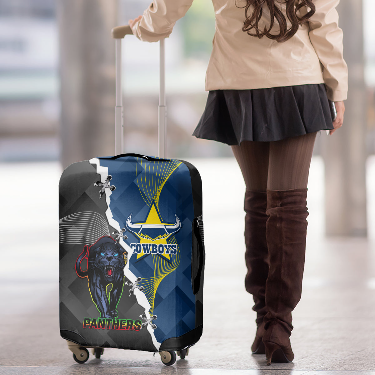 personalised-panthers-and-cowboys-rugby-luggage-cover-sporty-version