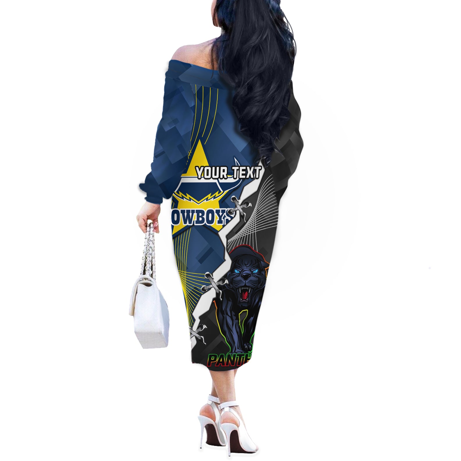 personalised-panthers-and-cowboys-rugby-off-the-shoulder-long-sleeve-dress-sporty-version