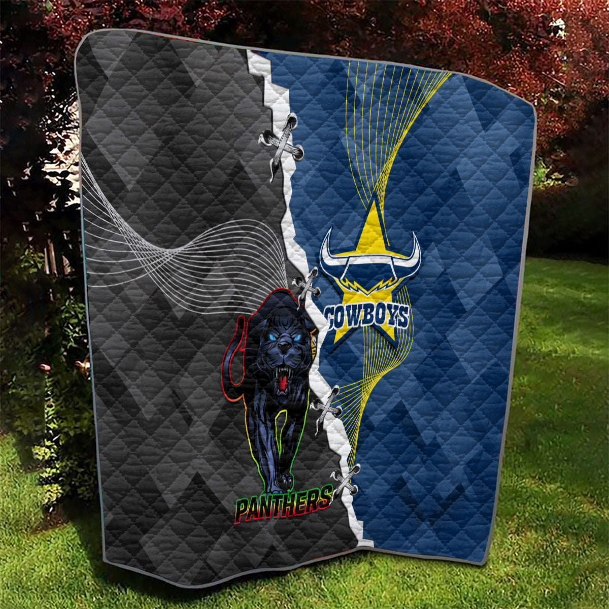 personalised-panthers-and-cowboys-rugby-quilt-sporty-version