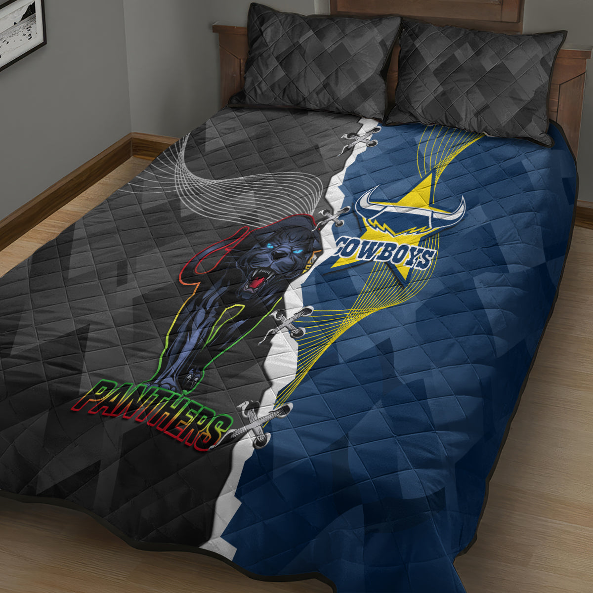 personalised-panthers-and-cowboys-rugby-quilt-bed-set-sporty-version