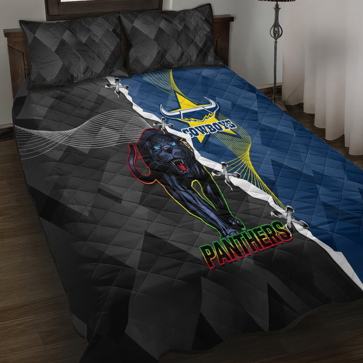 personalised-panthers-and-cowboys-rugby-quilt-bed-set-sporty-version