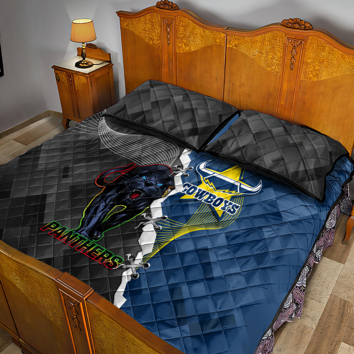 personalised-panthers-and-cowboys-rugby-quilt-bed-set-sporty-version