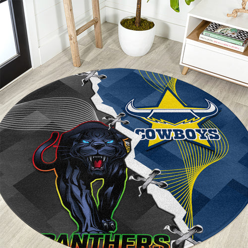 personalised-panthers-and-cowboys-rugby-round-carpet-sporty-version