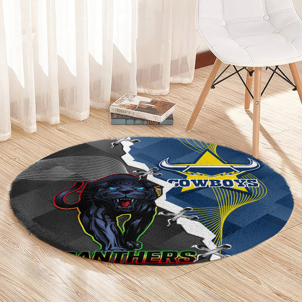 personalised-panthers-and-cowboys-rugby-round-carpet-sporty-version