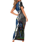 personalised-panthers-and-cowboys-rugby-short-sleeve-bodycon-dress-sporty-version