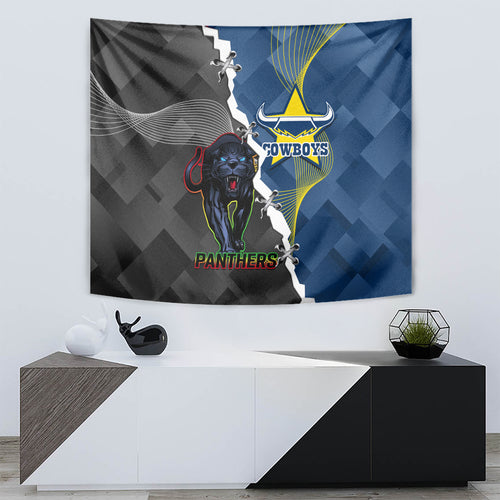 personalised-panthers-and-cowboys-rugby-tapestry-sporty-version