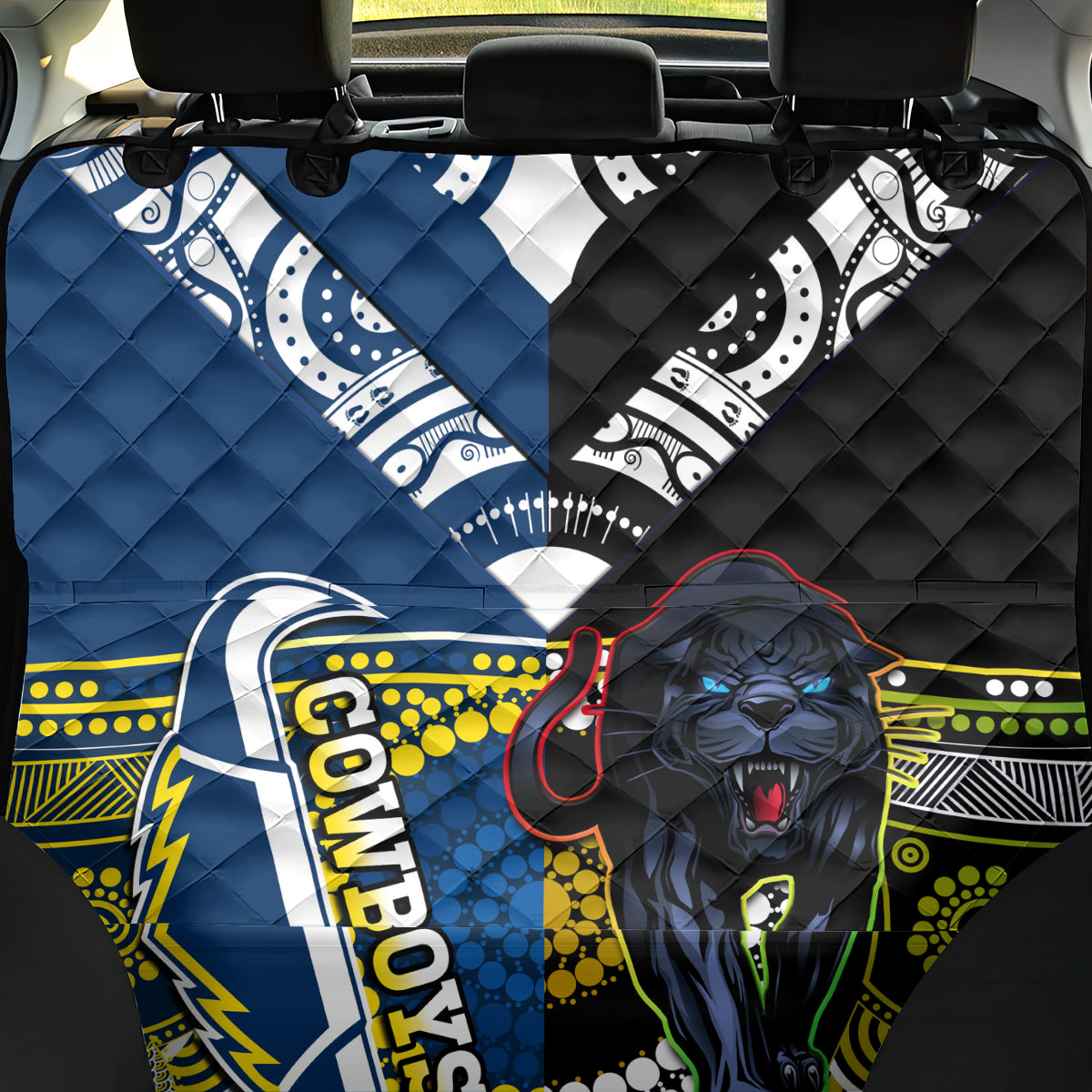 custom-panthers-and-cowboys-rugby-back-car-seat-cover-aboriginal-version