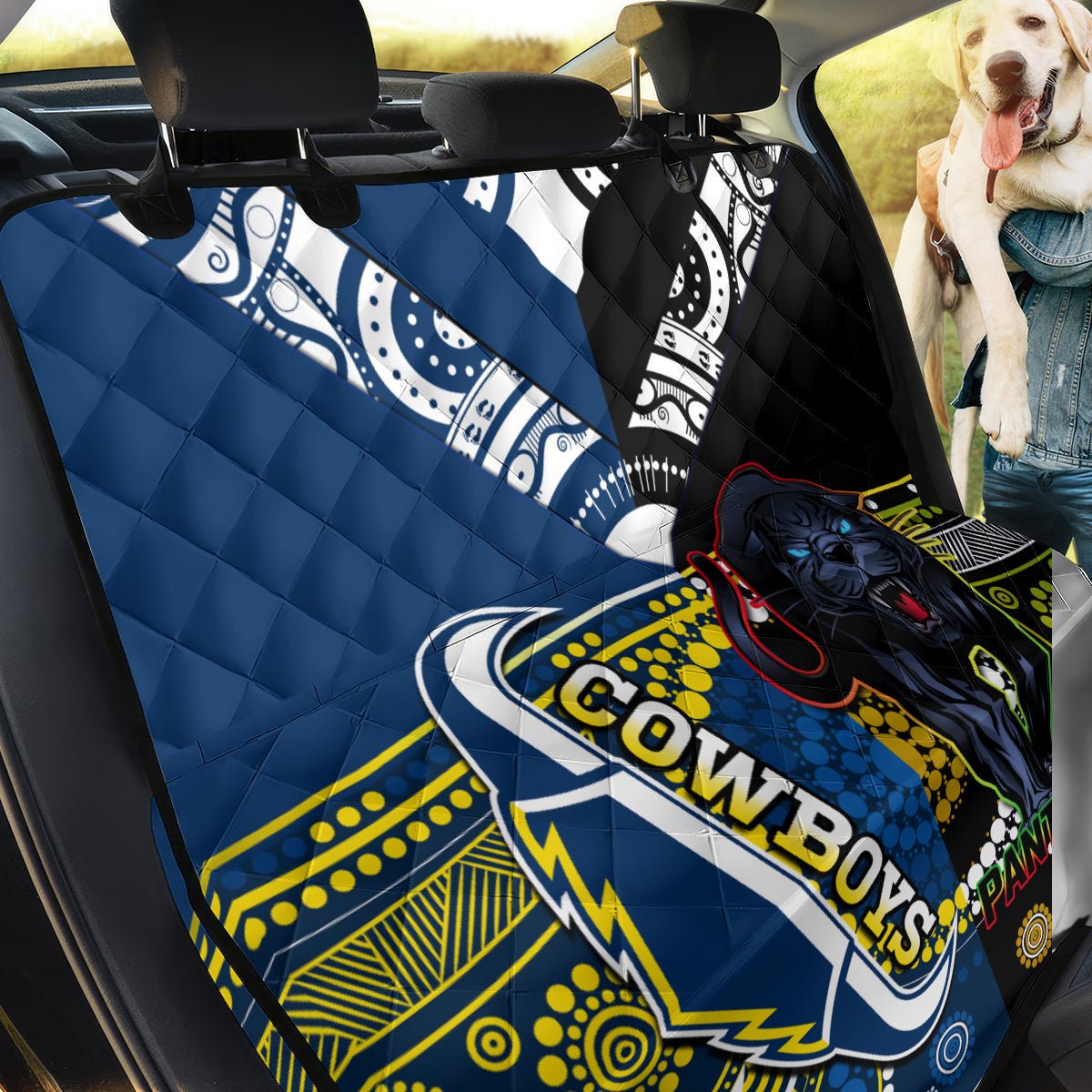 custom-panthers-and-cowboys-rugby-back-car-seat-cover-aboriginal-version