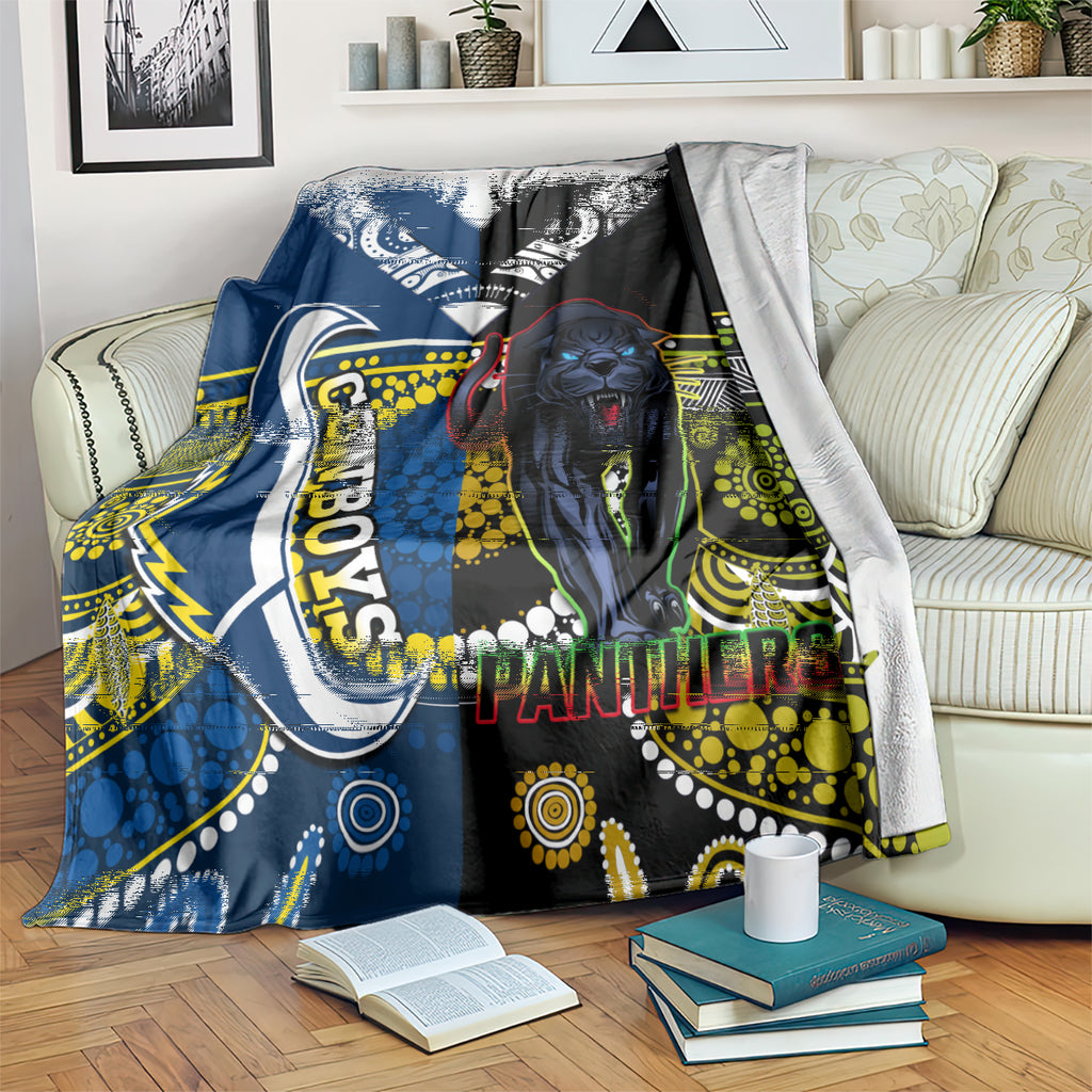 custom-panthers-and-cowboys-rugby-blanket-aboriginal-version