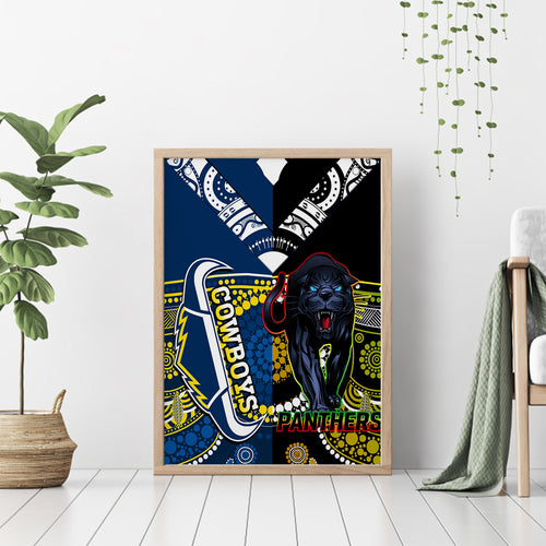custom-panthers-and-cowboys-rugby-canvas-wall-art-aboriginal-version