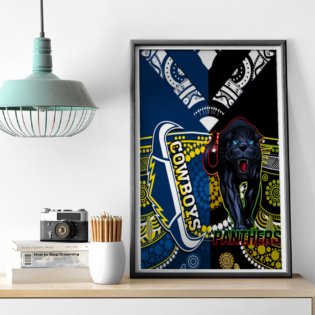 custom-panthers-and-cowboys-rugby-canvas-wall-art-aboriginal-version