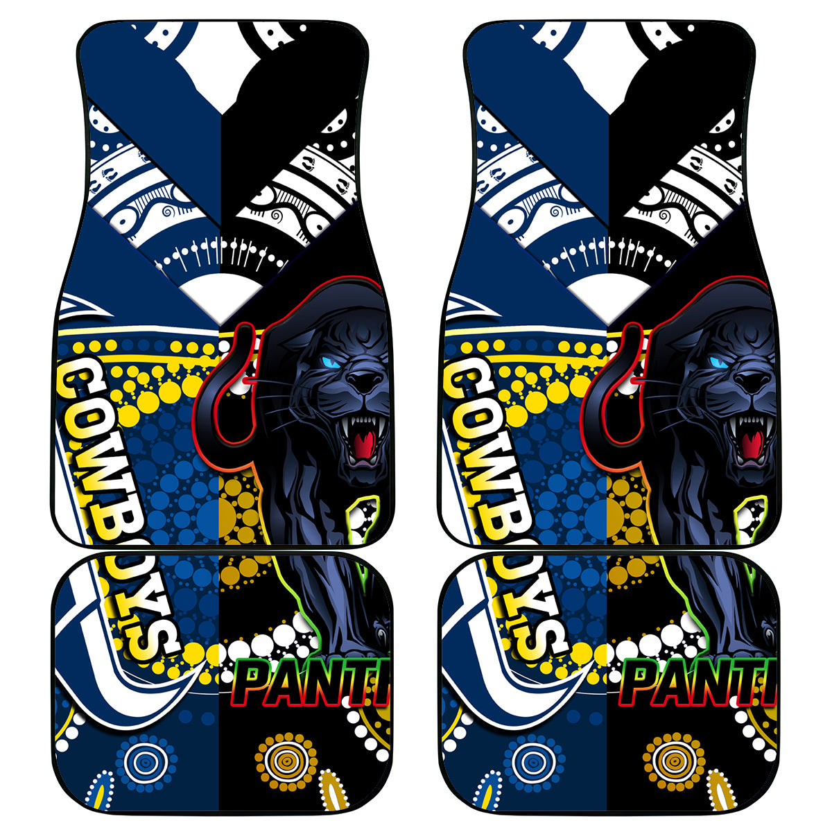 custom-panthers-and-cowboys-rugby-car-mats-aboriginal-version