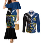 custom-panthers-and-cowboys-rugby-couples-matching-mermaid-dress-and-long-sleeve-button-shirts-aboriginal-version