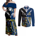 custom-panthers-and-cowboys-rugby-couples-matching-off-shoulder-maxi-dress-and-long-sleeve-button-shirts-aboriginal-version