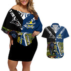 custom-panthers-and-cowboys-rugby-couples-matching-off-shoulder-short-dress-and-hawaiian-shirt-aboriginal-version